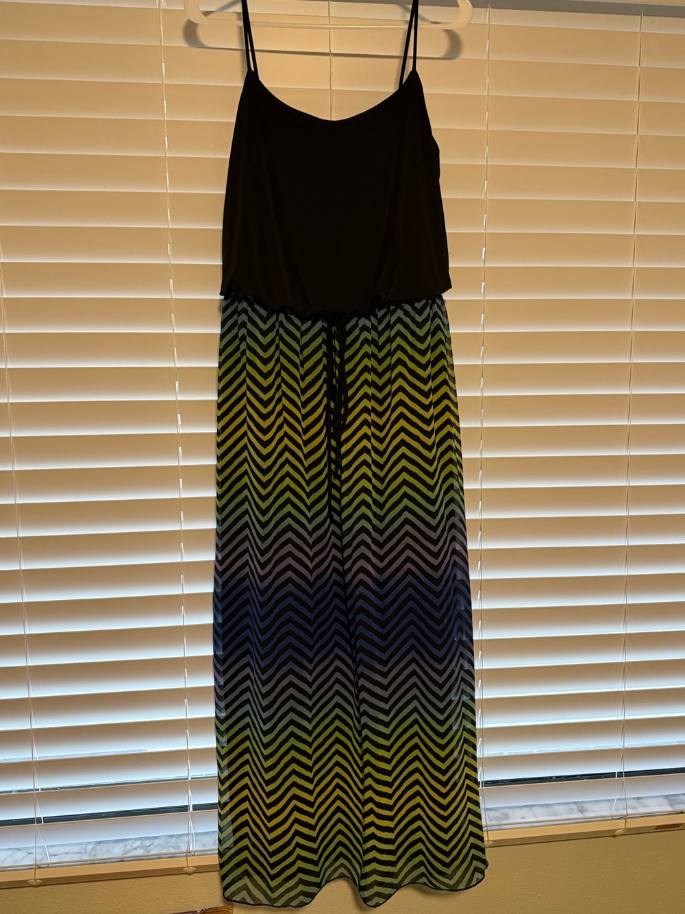Enfocus Studio Elastic Waist Dress - black top and colorful bottom